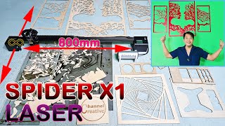 Unboxing And Test Spider X1 Laser Big Engraver and Cutter - Ultimate Modular All In 1
