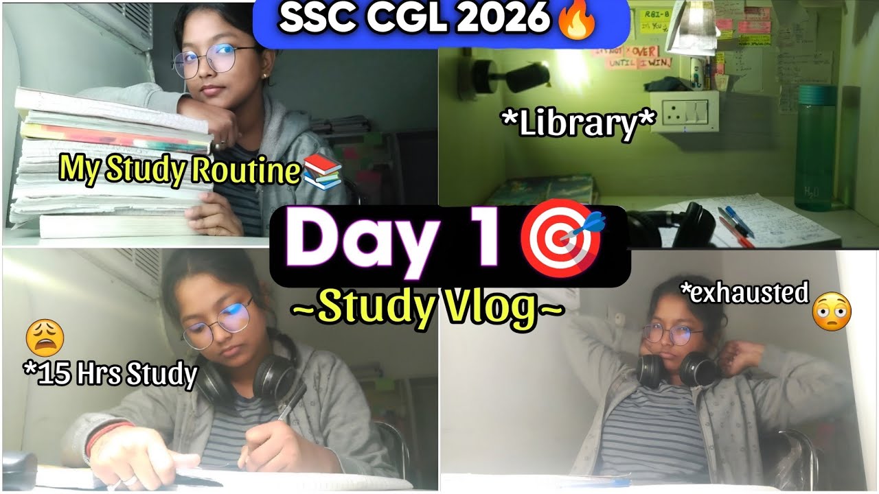 SSC 2026 GK Plan🔥& Study Routine📚🔥 | My 15 Hrs Study Vlog☕📚🎯 