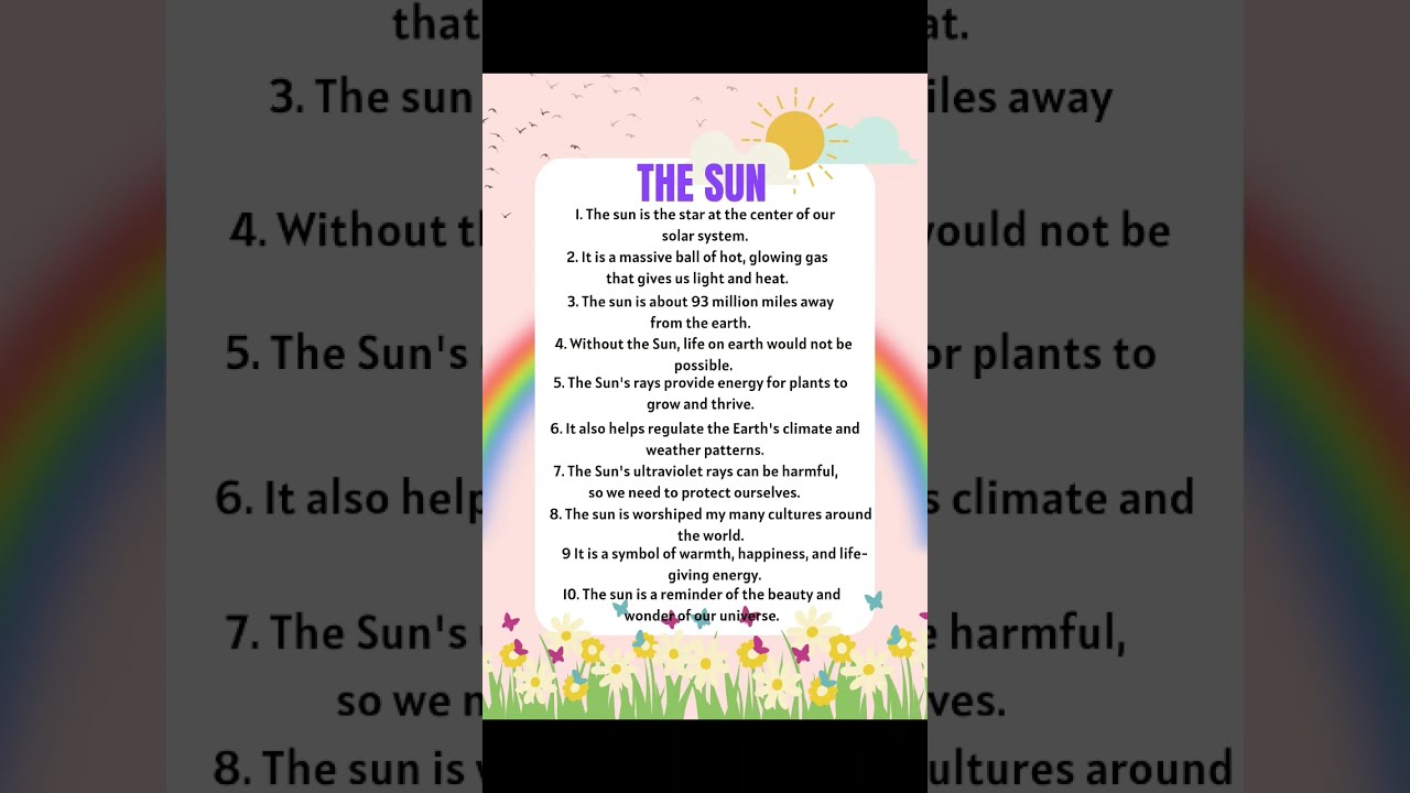 The Sun Essay In English 10 Lines