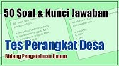 Soal Ujian Perangkat Desa Soal Tes Beserta Jawaban Youtube