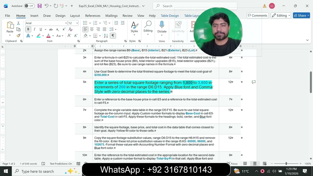Exp25_Excel_Ch06_ML1_Housing_Cost | Excel Chapter 6 Mid-Level 1 - Housing Cost | Excel Ch06 ML1