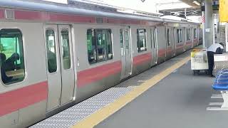 E531系0番台水カツK451編成勝田車両センター60周年記念ラッピング車友部駅発車