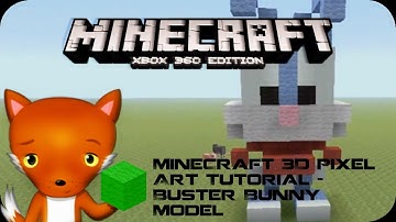 MineCraft 3D Pixel Art Tutorial - Buster Bunny Model