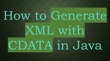 How to Generate XML with CDATA in Java