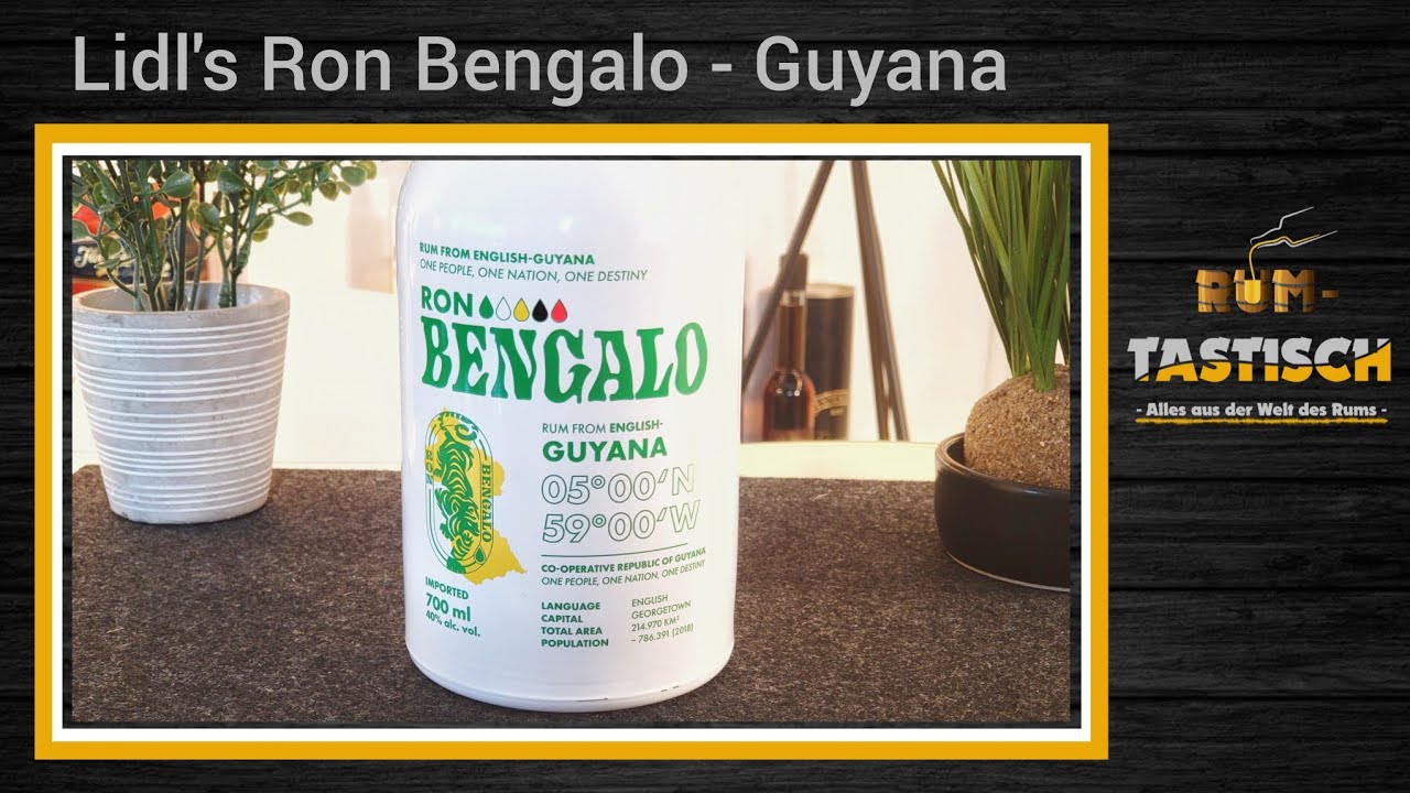 Lidl\'s Ron Bengalo Guyana Rum 40% Vol | Rum-Info & Tasting 🥃 Wie schmeckt  die weiße Lidl Flasche? - YouTube