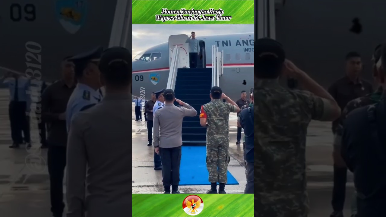 MOMEN KUNJUNGAN WAPRES GIBRAN KE JAWA TIMUR #gibran #paspampres #jawatimur #tni #polri #shortvideo