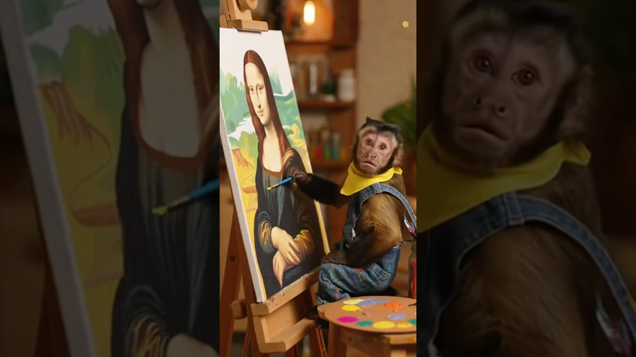 The Monkey Who Tried to Paint the Mona Lisa! 🎨🐒 (Art Fail!)