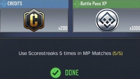 Call Of Duty Mobile Use Scorestreaks 5 times in MP Matches Task Complete