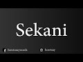 How to pronounce sekani