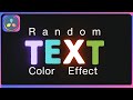 Make this cool RANDOM color Text Effect | Davinci Resolve Tutorial