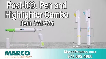 Custom Writing Instruments - Post-it® Flag, Pen and Highlighter Combo - MARCO