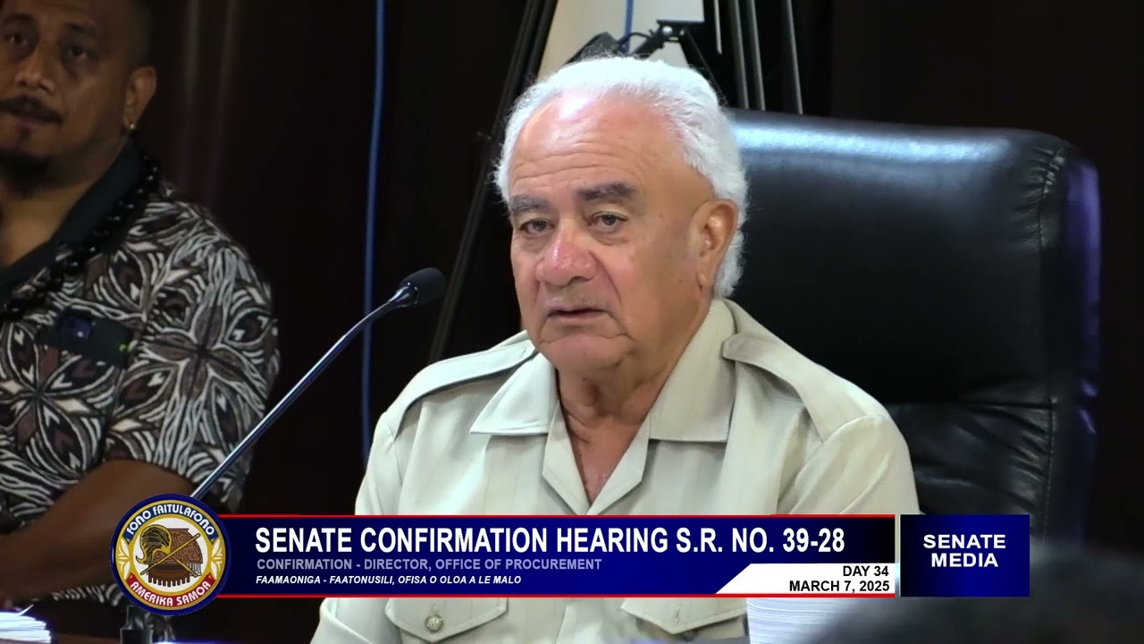 Senate Confirmation Hearing Office of Procurement.  Day 34.  March 7, 2025.