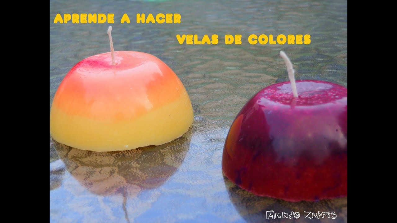 Como hacer preciosas velas de colores - How to make nice colors candles 