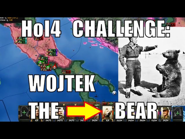 Wojtek the Bear: Bearer of Artillery achievement in Hearts of Iron 4