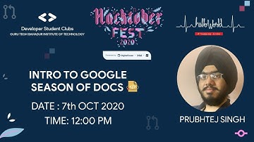 Google Season of Docs | GSoD | Hacktober Fest 2020 | DSC GTBIT | Hello World GTBIT