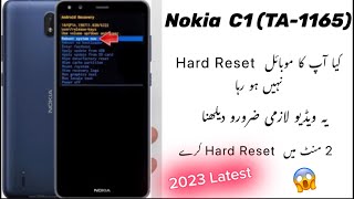 Nokia C1  (TA-1165) HARD RESET || Pin,Pattern,Password Unlock Without PC💯✅2023