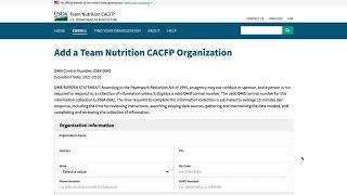 Team Nutrition CACFP Enrollment