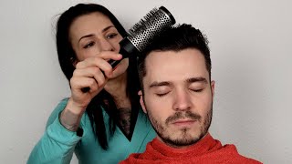 Experimental Hairstyles *ASMR* Different Combs & Spray Bottle Sounds