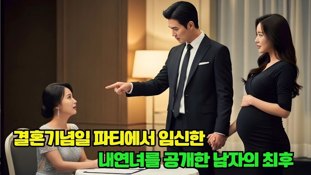 결혼기념일 파티에서 임신한 내연녀를 공개한 남자, 아내에게 이혼 서명을 강요한 순간… 변호사가 들어와 선언했다 “혼인 계약 위반으로 가문 상속권을 상실하셨습니다”