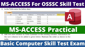 MS Access practical question pdf osssc | Computer Skill Test for PEO Exam 2023 Odisha