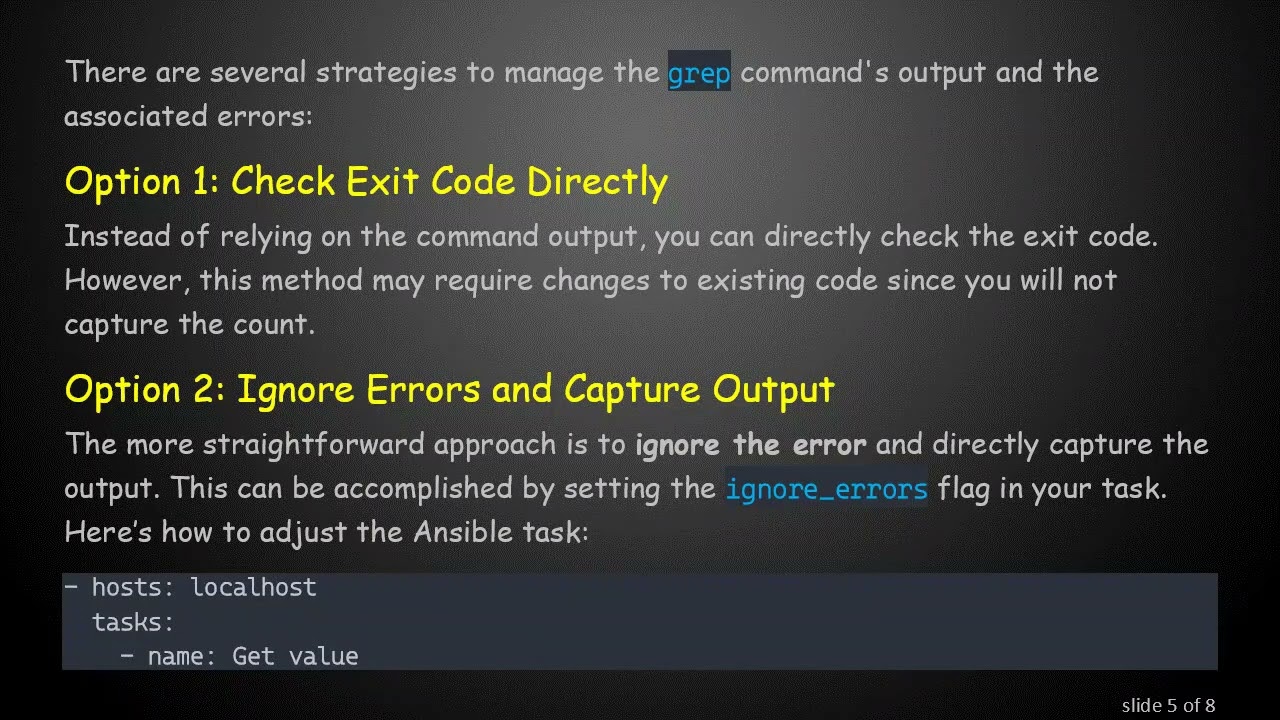 How to Store grep Command Result in an Ansible Variable