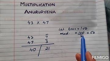 Vedic Maths part 54( Multiplication by Anurupyena)