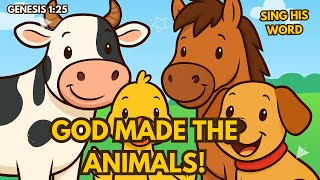 God Made the Animals 🐮🐶🐑 | Learn Animal Sounds with Music for Toddlers