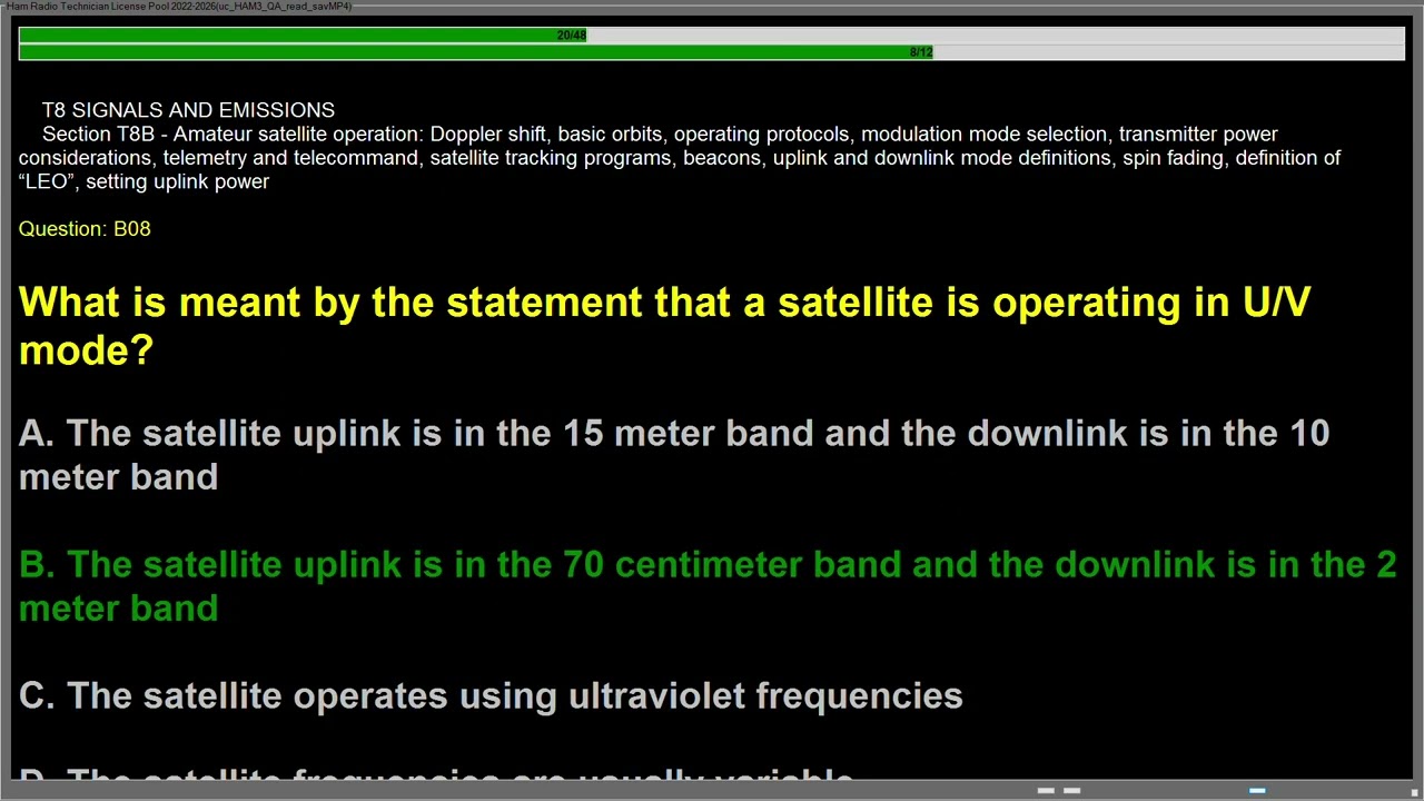 Ham Radio Technician license exam   SUB ELEMENT T8   SIGNALS AND EMISSIONS 