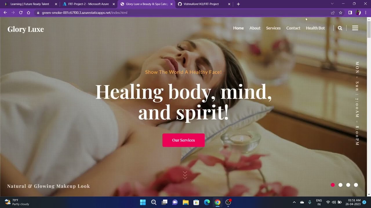 Microsoft Future ready talent internship complete final project video Demo.