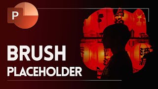 PowerPoint slide with Brush Placeholders for your Images - Font Method ✔