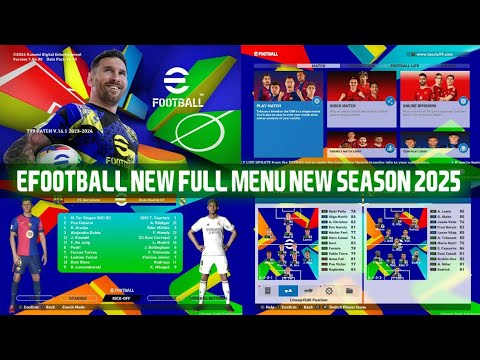 PES 2017 NEW EFOOTBALL 2025 GRAPHICS MENU - YouTube