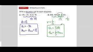6 7 Recursive Sequences Alg 1