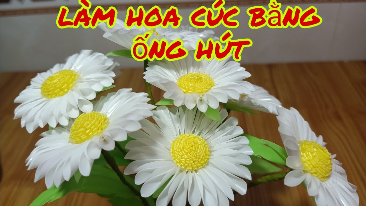 Làm hoa cúc bằng ống hút rất đơn giản - youtube