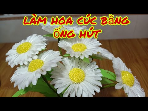 Làm hoa cúc bằng ống hút rất đơn giản | Foci