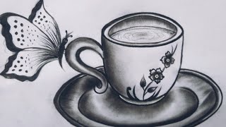 Cup Plate Drawing Amazing Drawing