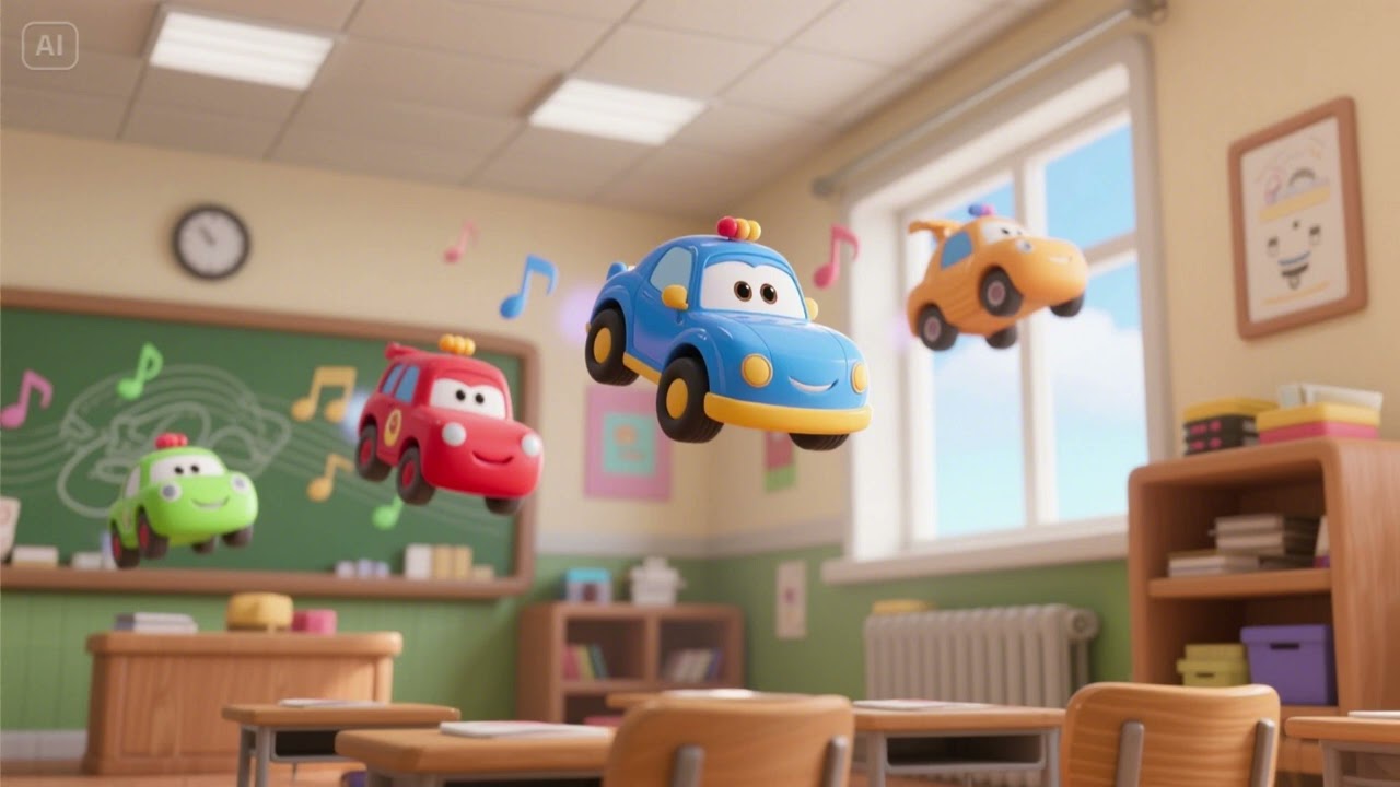 Toy Cars Fly to Music Class | Nursery Rhymes & Kids Songs