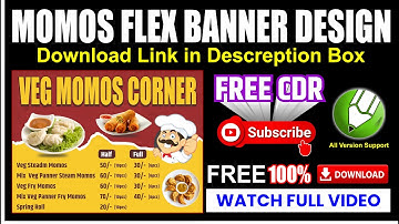 "Momos Flex Banner Design | Free CDR File Download  | Veg Momos Corner Design"| CDR WALA