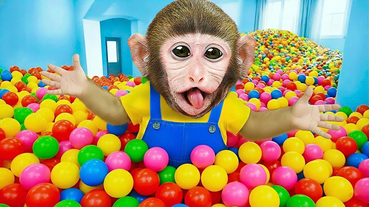 Macaco Momo Não Consegue Parar a Máquina! 🎈 Caos de Bolas na Casa
