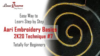 Aari Work Basic | Aari work for beginners 2020 | Aari Embroidery Class|Aari  step by step design #7