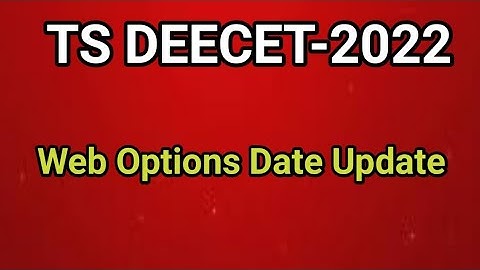 #TS DEECET 2022 Web Options Dates Update #sampathinformation