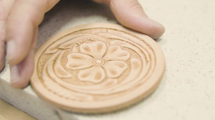 Tooling leather: Oak Leaves with the basic 7 piece tool kit 