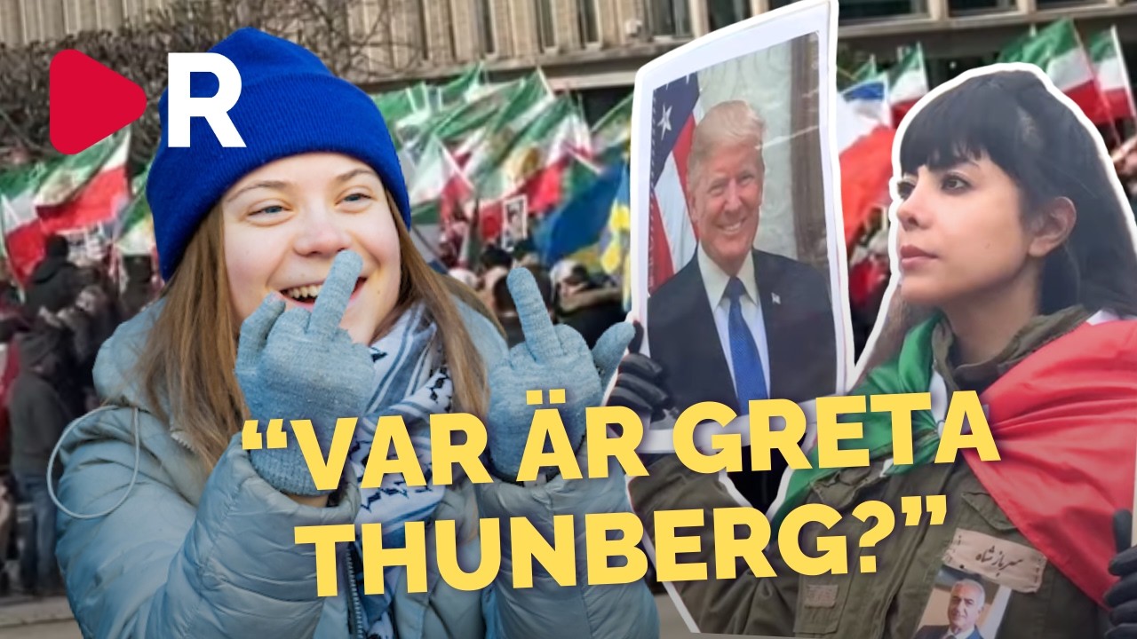 Demonstration för Iran i Göteborg – "Var är Greta Thunberg?"