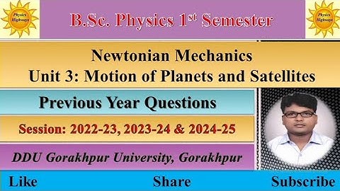 BSc Physics 1st sem|| Newtonian Mechanics|| Unit 3|| Previous year questions|| #ddu #previous_paper