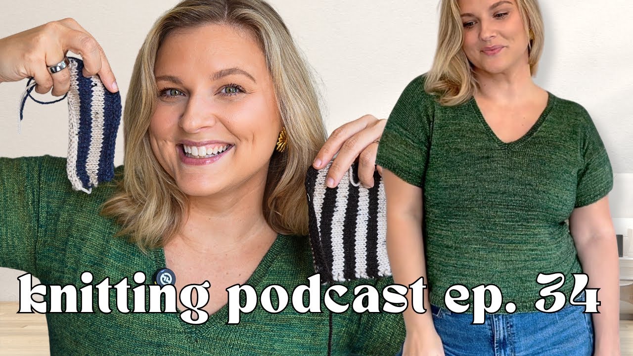 Finished Nova Tee, Harlow Sweater VNeck, Curtain Sewing, and a Giveaway! Knitting Podcast