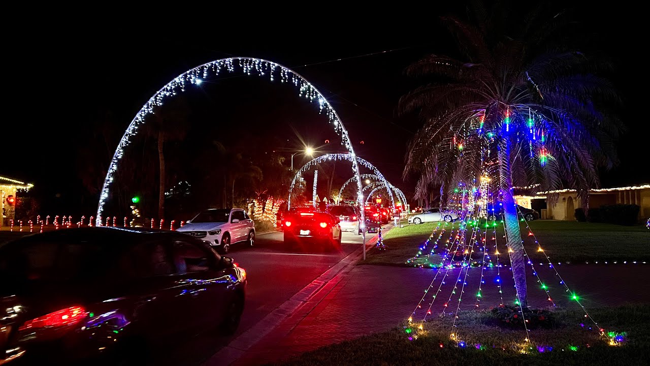 2022 Holiday Lights in Victoria Park North Naples, FL YouTube