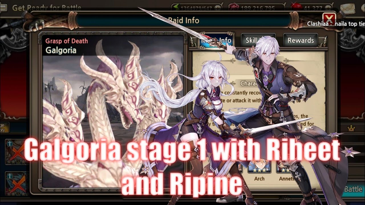King's raid: Galgoria stage 1 with Riheet and Ripine
