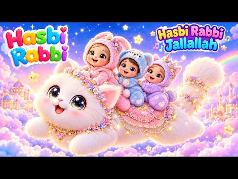 Hasbi Rabbi Jallallah Naat 💖 Allah Hu Allah Hu Cartoon | Cute Baby Islamic @IslamicFairylandKids
