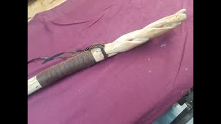 ASH WALKING STICK carving