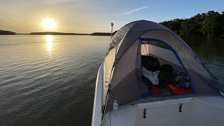 Tent camping on a Bay Boat | Day 1