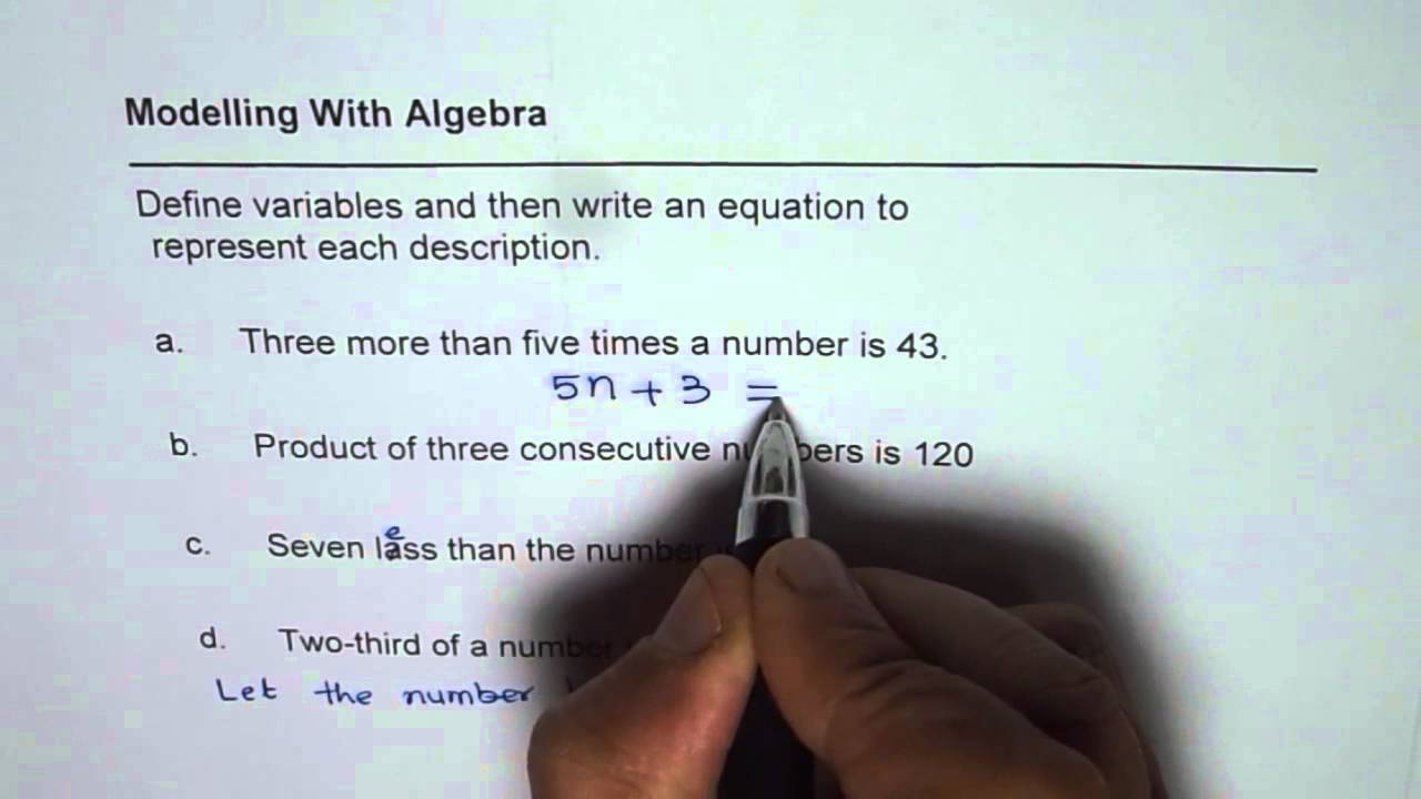 How to Write Algebraic Equation From Sentence